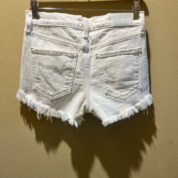 Pistola | Nova High-Rise Cut Off Denim Shorts in Polarize - Picture 6 of 6